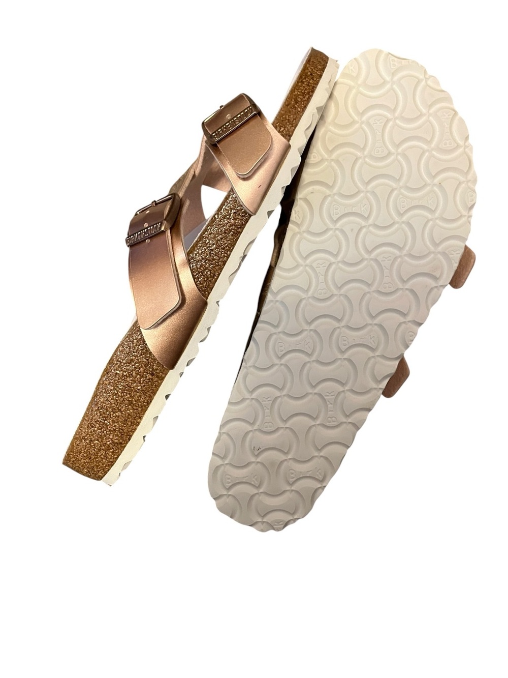 Auth Birkenstock Women's Yao Hex Metallic Slide on Sandal - Rose Gold Metallic - Picture 5 of 9
